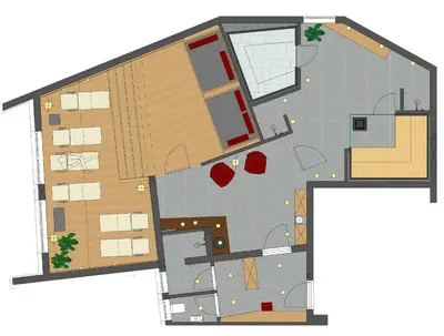 a floor plan of a building at Kastelart - Karbon in Castelrotto