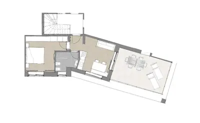 a floor plan of a house at Auszait Apartments 1 in Caldaro