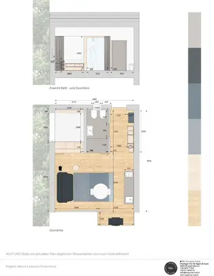 a floor plan of a building with diagrams at Das Baumhaus in Fiè