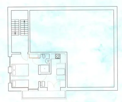 a drawing of a floor plan of aominiumominium at Appartment Felder Erika in Valdaora
