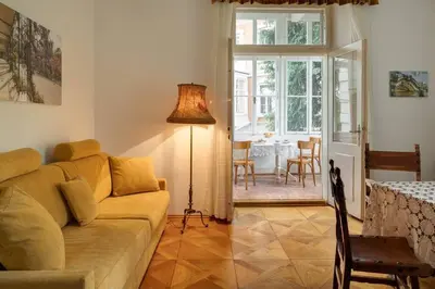 a living room with a couch and a table at Apartment Anna in Merano