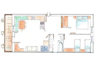 a drawing of a floor plan of a house at Apartments Stroblhof in Ortisei