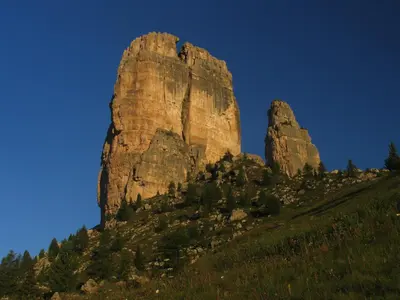 a large rock formation on top of a hill at Ciasa Vervei in Cortina dʼAmpezzo