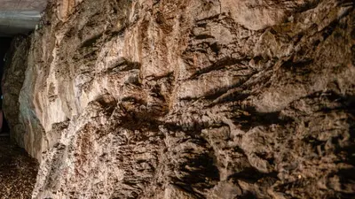 a rock wall with a face on it at Olivia in Tirolo