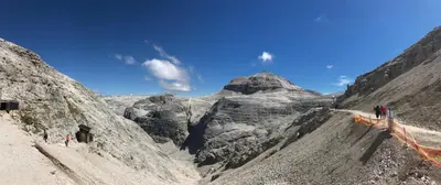 a group of people standing on the side of a mountain at Apartman Anda in Cavalese