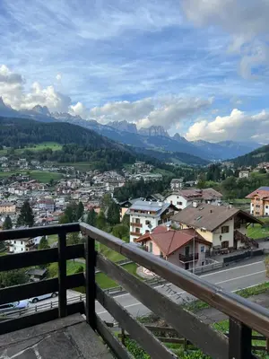 a view of a city with mountains in the background at Casalta by Go New Location in Moena