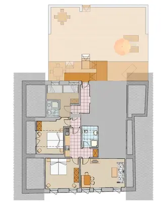a floor plan of a house at Rasterhof in Aldino