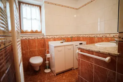 a bathroom with a toilet and a sink at Zirmo - Your nordic stay in Tesero