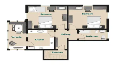 a floor plan of a house at Apartments Villa Alpina in Santa Cristina in Val Gardena