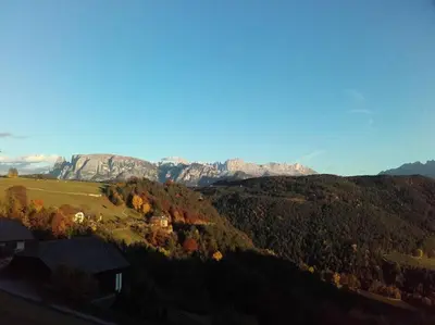 a view of a valley with mountains in the background at Apartment Lärchenheim in Soprabolzano