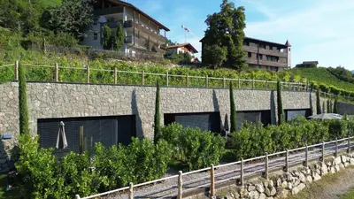a building with a bunch of doors and vines at Pitzoler Hof in Albes