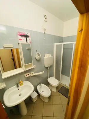 a bathroom with a sink and a toilet at Bilocale Cristina Mazzin in Campestrin