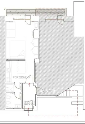 a floor plan of a building with at Studio Apartment Ariston in centro a Cortina in Cortina dʼAmpezzo