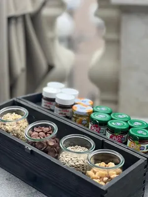 a black box filled with different types of food at META SUITES historic city living in Bolzano