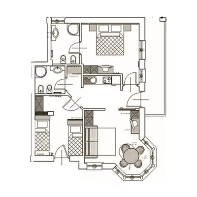 a plan of a floor plan of a house at Appartamenti Hetty in Santa Cristina in Val Gardena