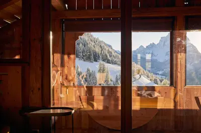 a window with a view of a mountain view at Beautiful barn with garden and stunning view in Colle Santa Lucia