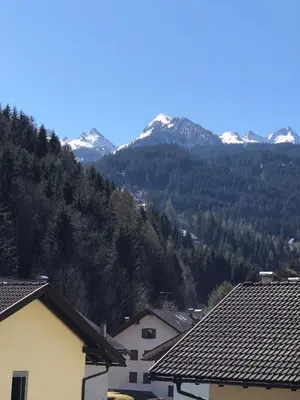 a view of a mountain with snow covered mountains at CASA PINUCCIA APPARTAMENTO EST in Predazzo