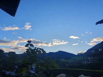 a view of the mountains from the house at B&B Garni Lantschner in Kastelruth
