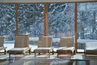 a group of chairs in a room with snow at Wellness-Sporthotel Ratschings in Racines