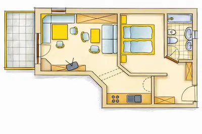 an image of a floor plan of a house at Lusina Apartments in Luson