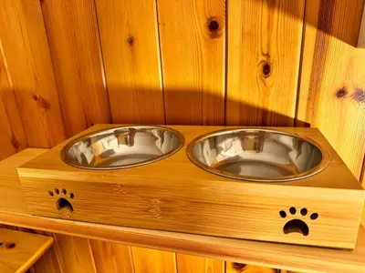 two sinks in a wooden box in a room at Appartamento Al Laghetto in San Martino di Castrozza