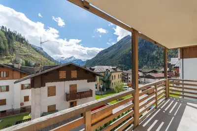 a balcony with a view of the mountains at La Casa di Sofia in Alleghe