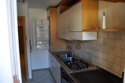 a kitchen with a sink and a stove top oven at Silvano Fanti in Rumo