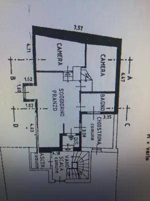 a drawing of a floor plan of a building at DolomiApartments - Appartamento Fiordaliso in Predazzo