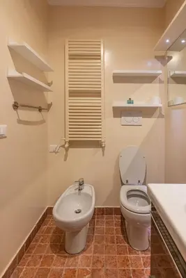 a bathroom with a toilet and a sink at Casa Carina in Cortina d Ampezzo in Cortina dʼAmpezzo