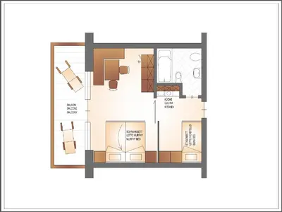 a floor plan of a house at Residence Pfeifhofer in Campo Tures
