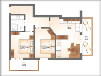 a floor plan of a house at Residence Pfeifhofer in Campo Tures