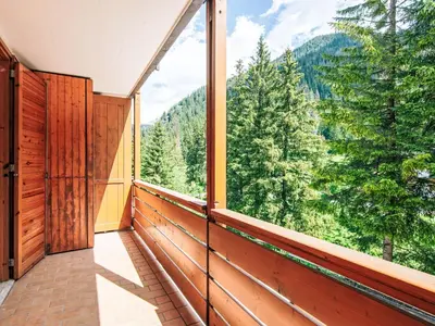 a balcony with a view of the mountains at Apartment Condominio Val di Fassa-2 by Interhome in Alba di Canazei
