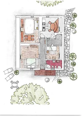 a drawing of a house with at Eden Apartment in Soprabolzano