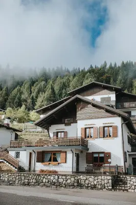 a house on the side of a road at Casa Aurine di Zaccaria in Frassenè
