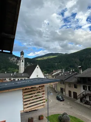 a view from the roof of a building with a church at Appartamento Medán in Mezzano