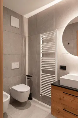 a bathroom with a toilet and a sink at Le Fronde - Naturally Smart in Cles