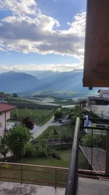 a view from a balcony with a view of a road at Appartamento vacanza Coredo Trentino in Coredo