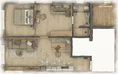 a drawing of a floor plan of a building at Miraval NaturHotel in Badia