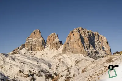 a view of a snow covered mountain range at HOTIDAY Apartment Collection - Santa Cristina in Santa Cristina in Val Gardena