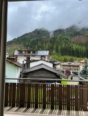 a view from a window of a town at Mountainlodge Sellaronda in Canazei