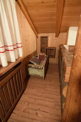 an inside view of a room in a cabin at Tobià Gries in Canazei