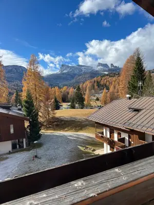a view from the balcony of a house at Chalet vicino le piste da sci in Pocol
