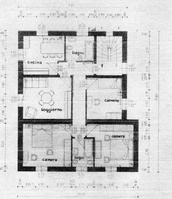 a drawing of a floor plan of a building at Dolomites Apartment Finestra sul Civetta in Alleghe