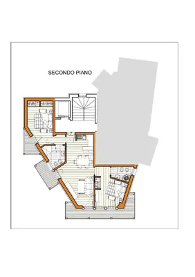 a floor plan of the second floor of a house at Residence Aspen in Arabba