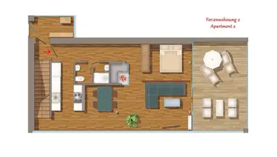 a floor plan of a small apartment with at Villa Alvarium in Schenna