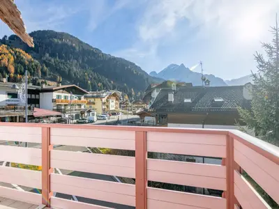 a balcony with a view of the mountains at Apartment Cesa Giordi by Interhome in Canazei