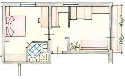 a drawing of a floor plan of a house at Residence Adler in Tesimo