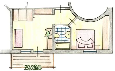 a drawing of a floor plan of a house at Residence Adler in Tesimo