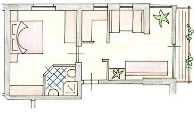 a drawing of a floor plan of a house at Residence Adler in Tesimo