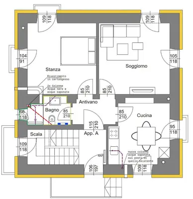 a floor plan of a building at Casa Sasso Bianco in Rocca Pietore
